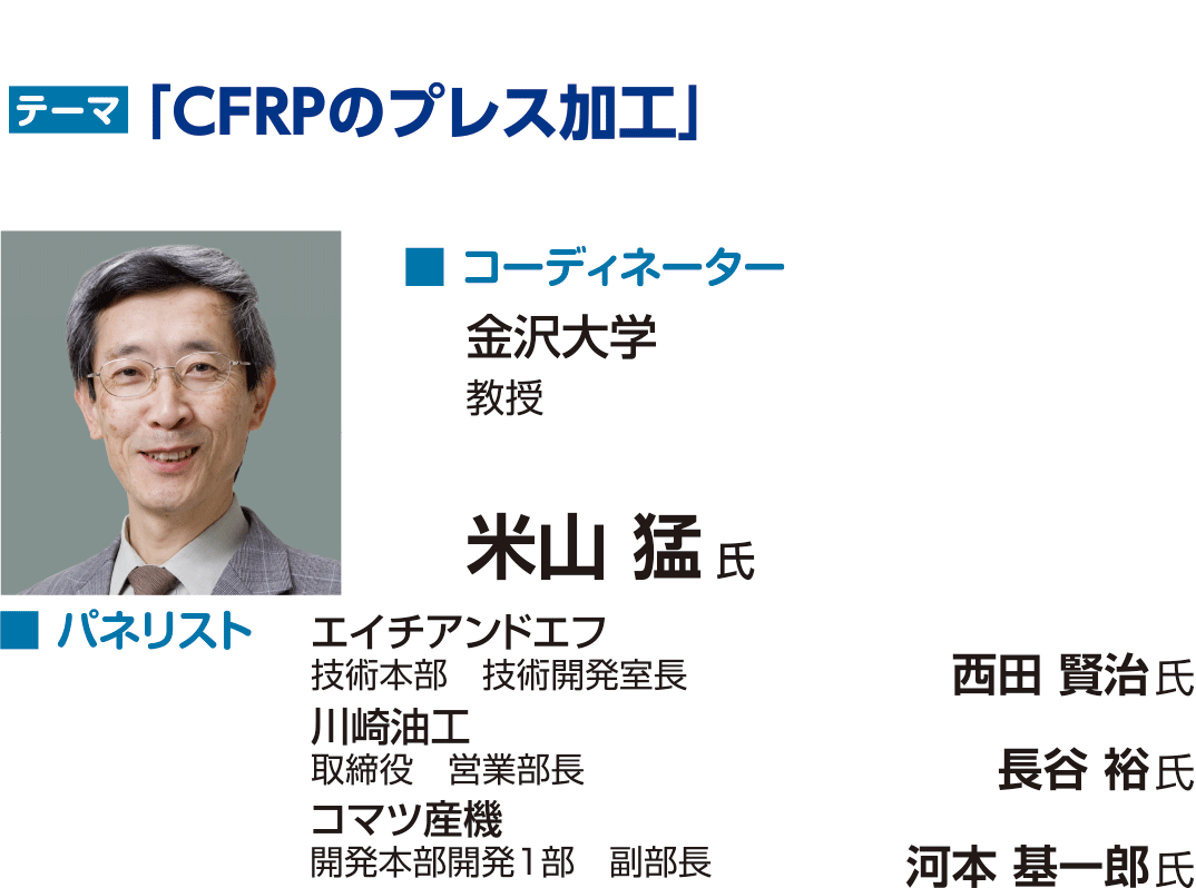 テーマ：CFRPのプレス加工　コーディネーター：金沢大学教授　米山猛氏